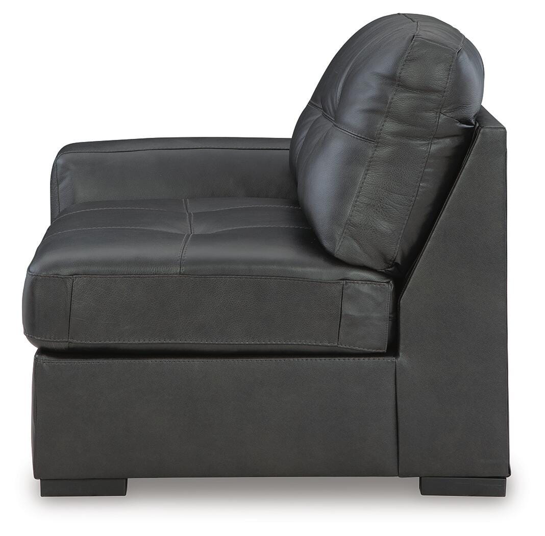 Brindley Pier 2-Piece Sectional Loveseat in Fog Leather