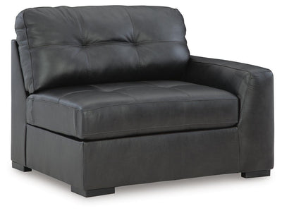 Brindley Pier 3-Piece Sectional Sofa in Fog Leather