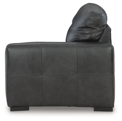 Brindley Pier 2-Piece Sectional Loveseat in Fog Leather