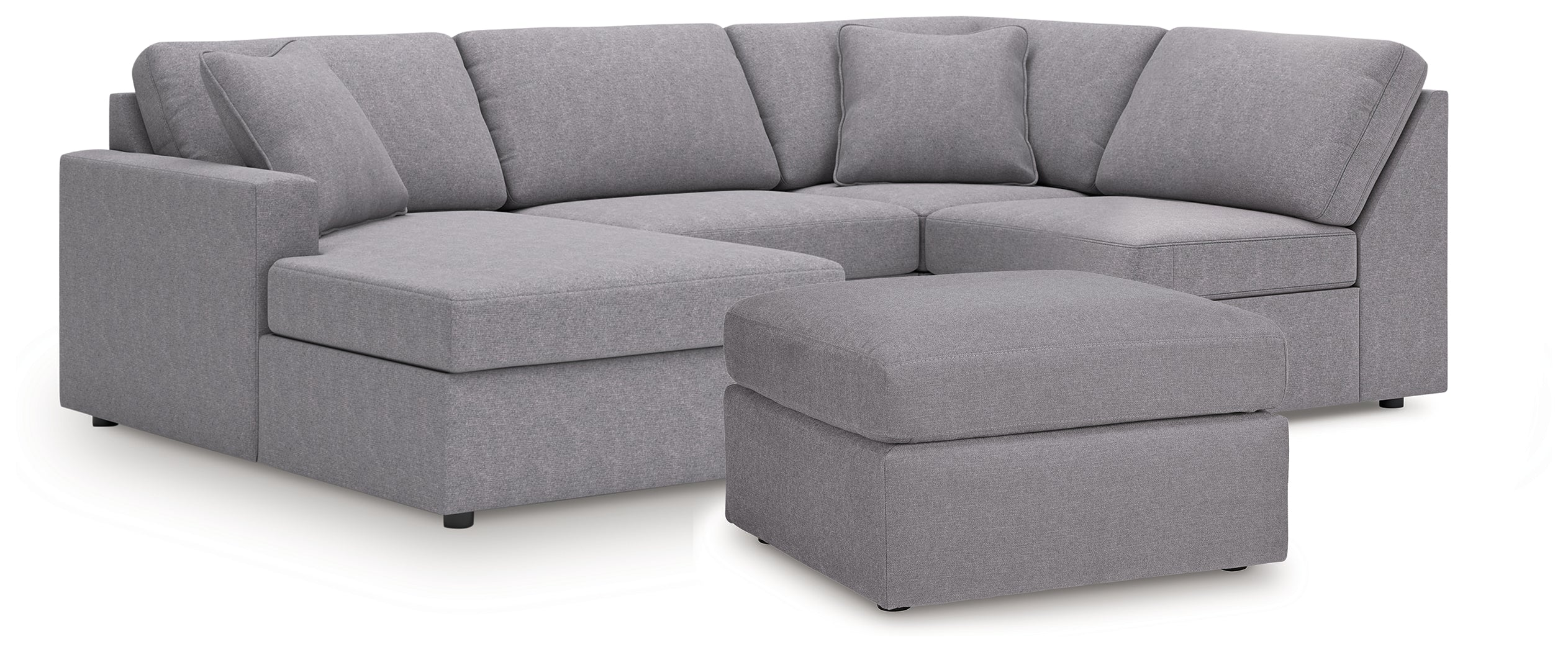 Modmax 4-Piece Sectional and Oversized Accent Ottoman in Granite