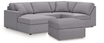 Modmax 4-Piece Sectional and Oversized Accent Ottoman in Granite