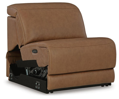 Magic Man 6-Piece Power Reclining Sectional with Console in Caramel