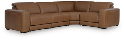 Magic Man 4-Piece Power Reclining Sectional in Caramel