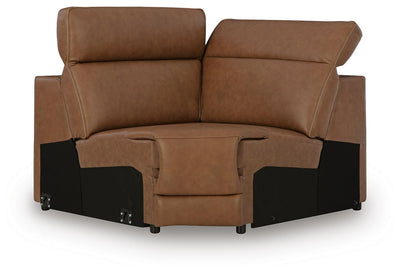 Magic Man 5-Piece Power Reclining Sectional in Caramel