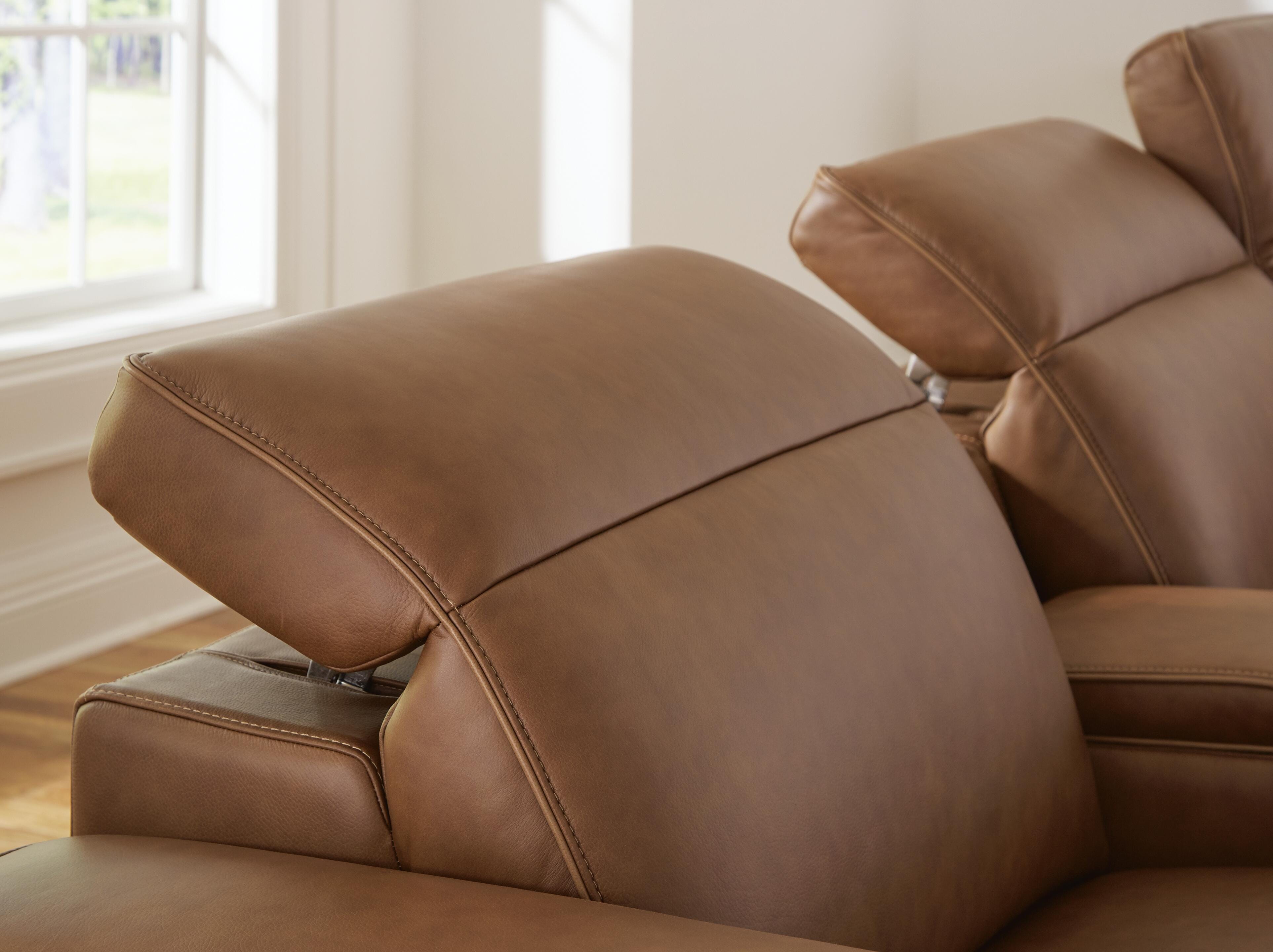Magic Man 3-Piece Power Reclining Sectional Sofa in Caramel