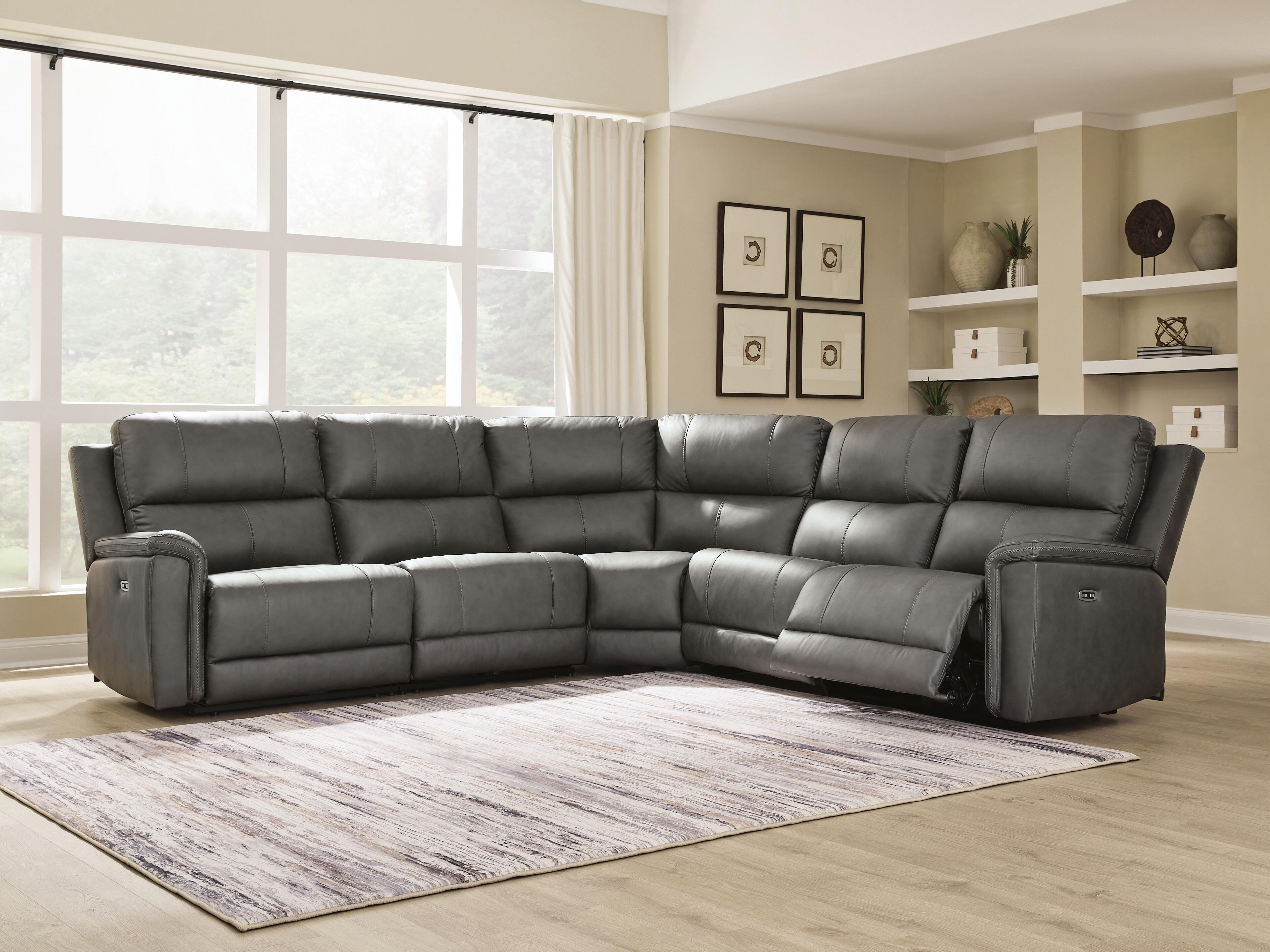 Bleckley 5-Piece Power Reclining Sectional in Anchor Leather