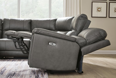 Bleckley 5-Piece Power Reclining Sectional in Anchor Leather