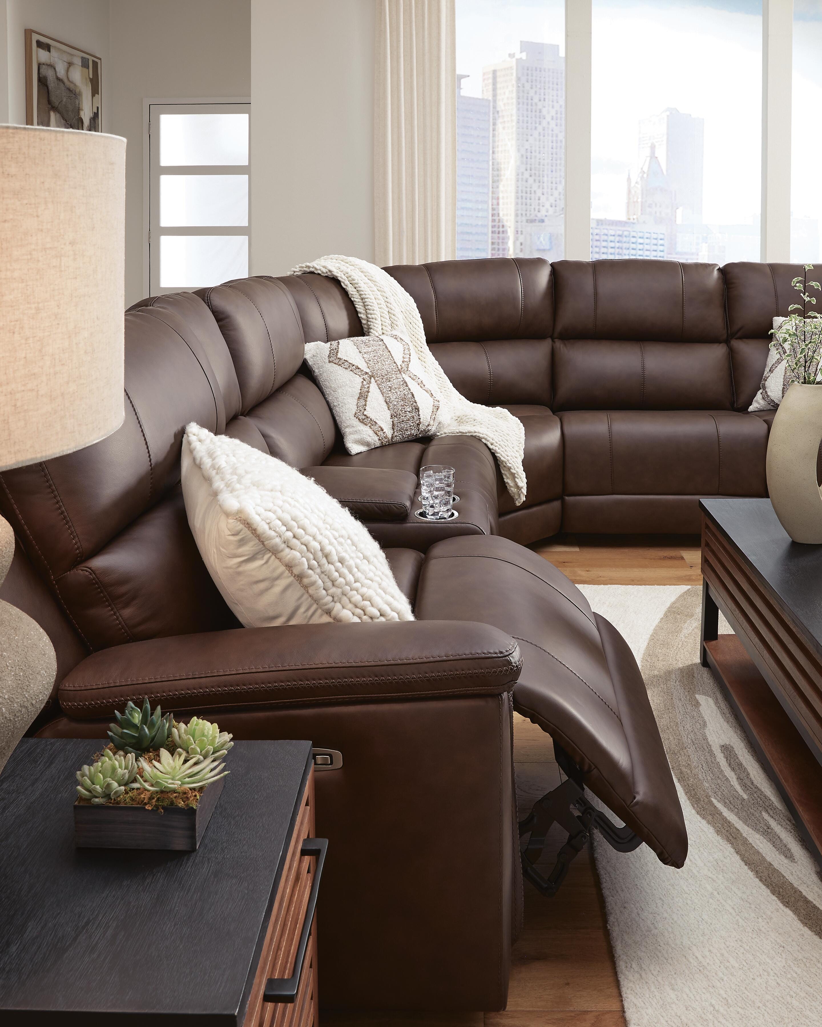 Bleckley 6-Piece Power Reclining Sectional in Espresso Leather