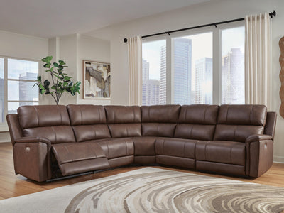 Bleckley 5-Piece Power Reclining Sectional in Espresso Leather