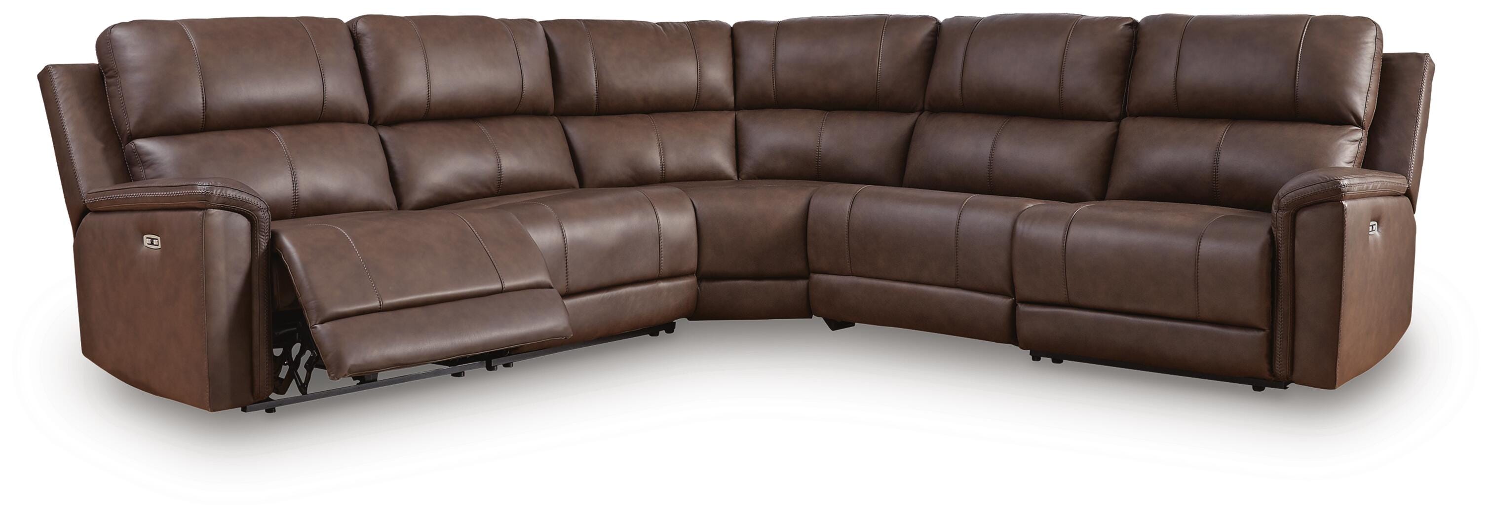 Bleckley 5-Piece Power Reclining Sectional in Espresso Leather