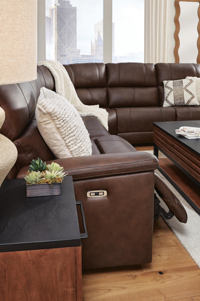 Bleckley 5-Piece Power Reclining Sectional in Espresso Leather