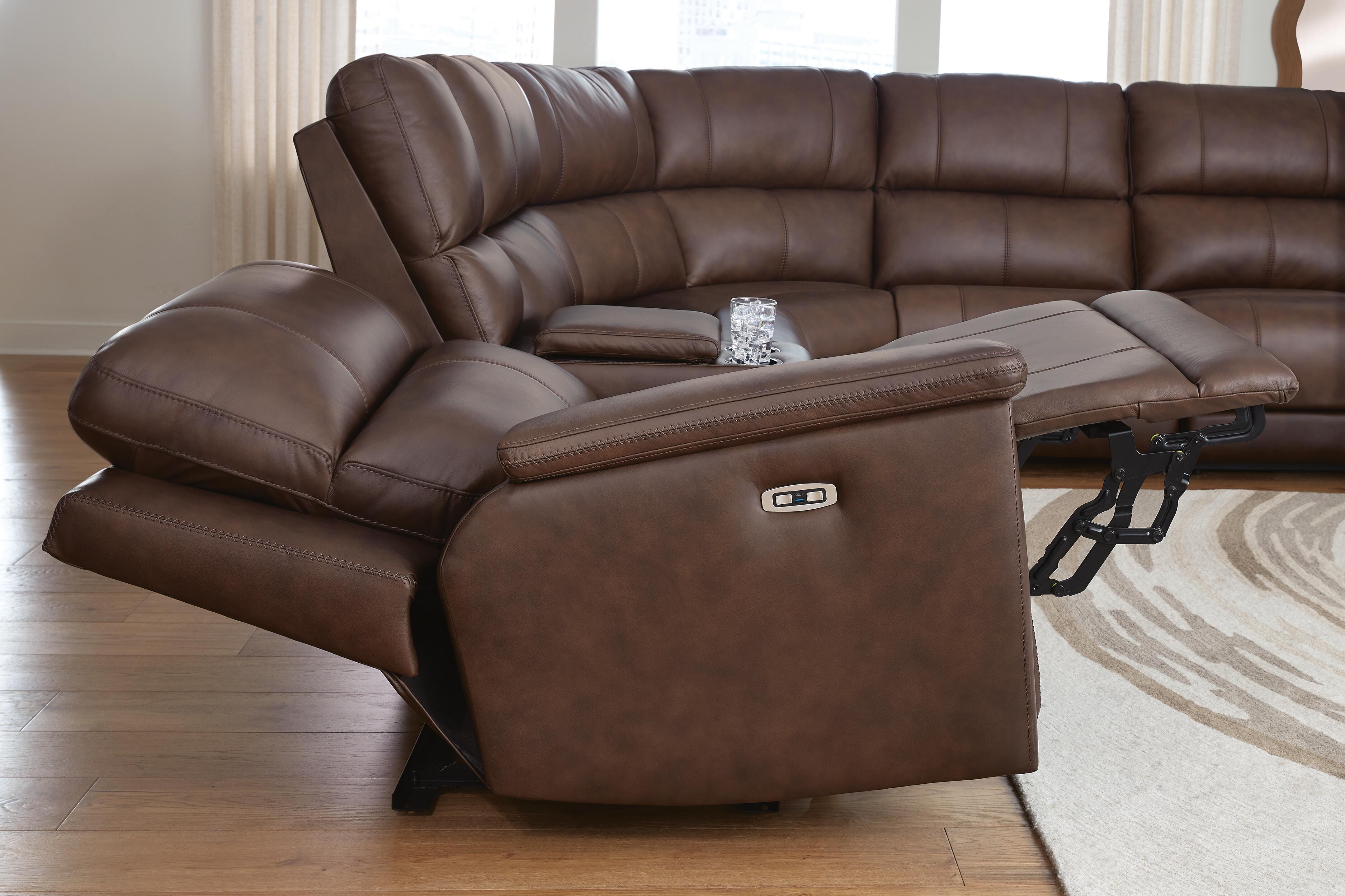 Bleckley 6-Piece Power Reclining Sectional in Espresso Leather