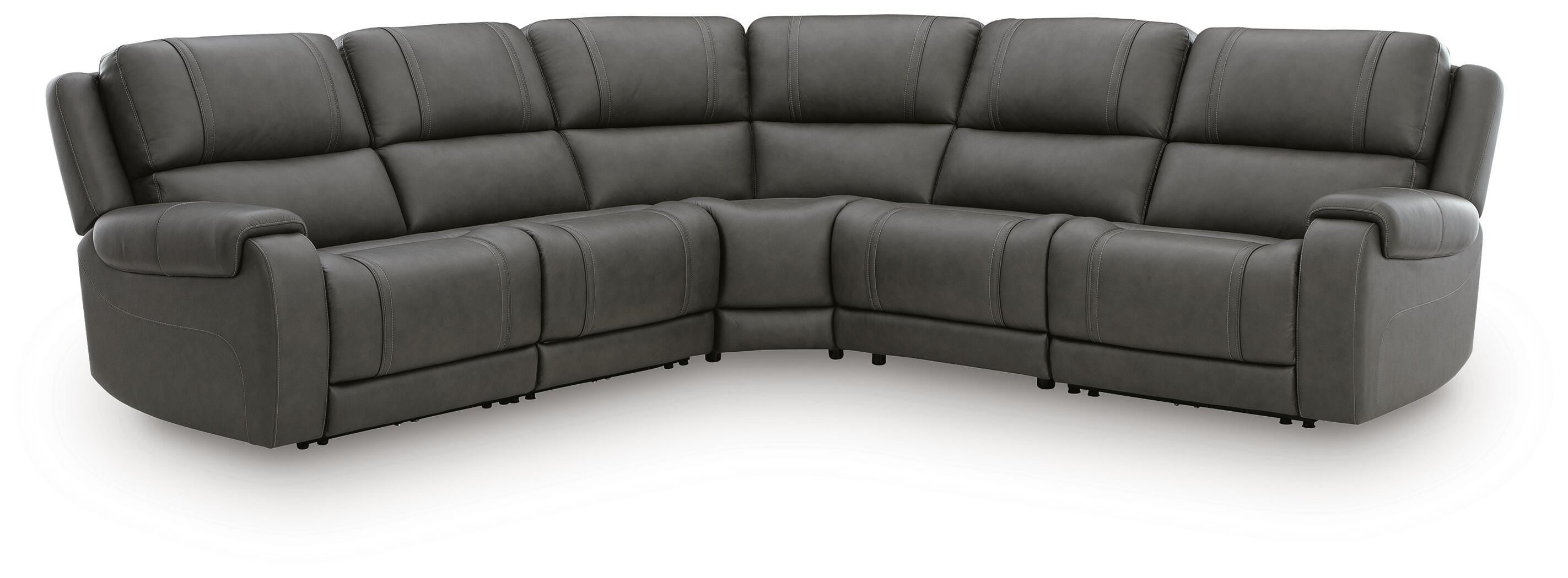 5Z - Pittson 5-Pc Power Reclining Sectional in Anchor Leather