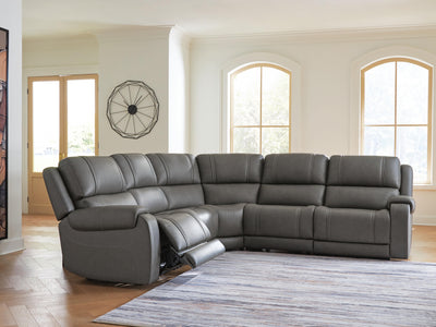 5Z - Pittson 5-Piece Power Reclining Sectional in Anchor Leather