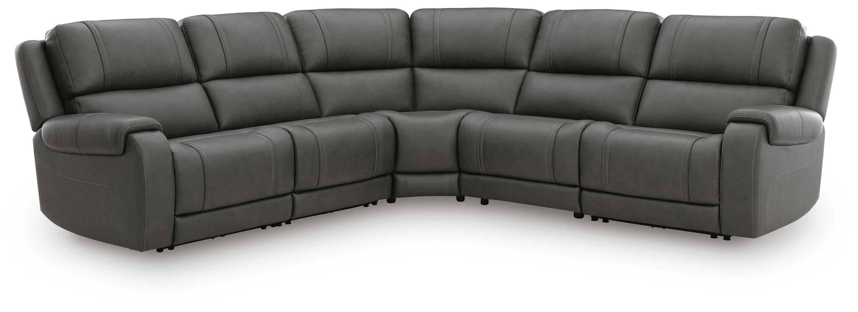 5Z - Pittson 5-Piece Power Reclining Sectional Sofa in Anchor Leather
