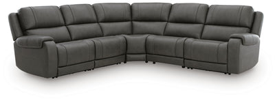5Z - Pittson 5-Piece Power Reclining Sectional in Anchor Leather