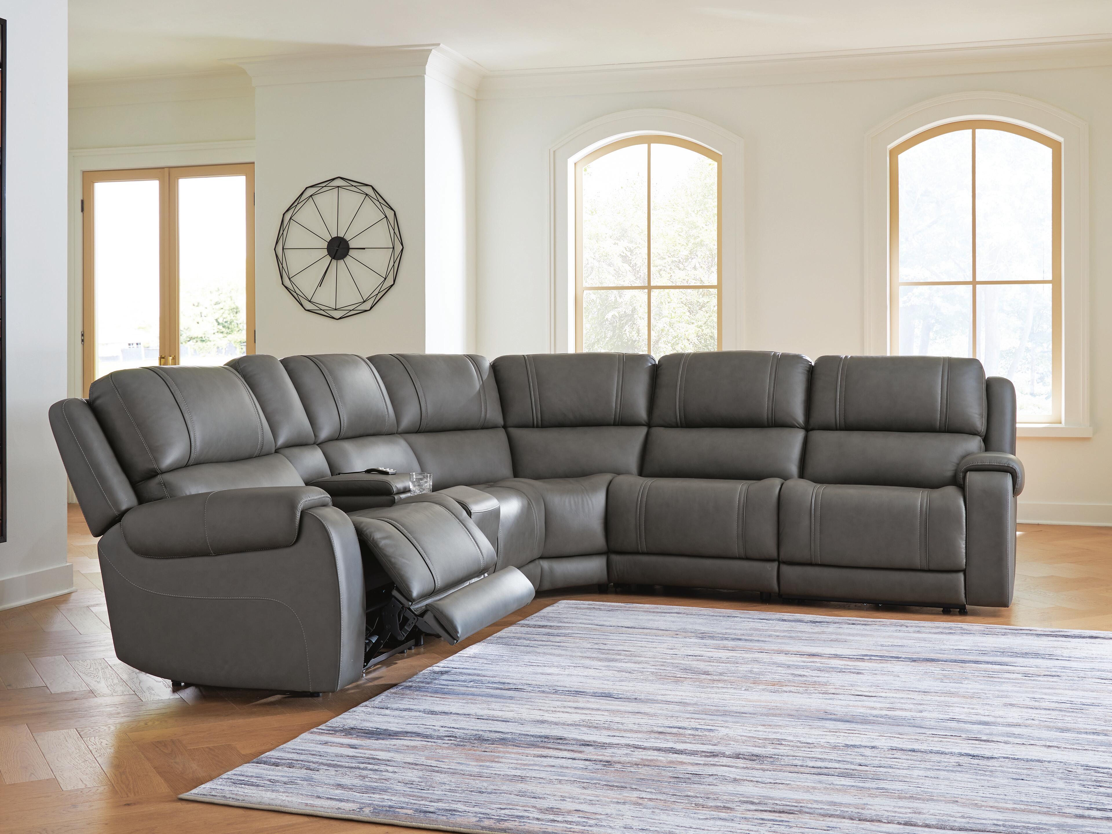 5Z - Pittson 6-Pc. Power Reclining Sectional in Anchor Leather