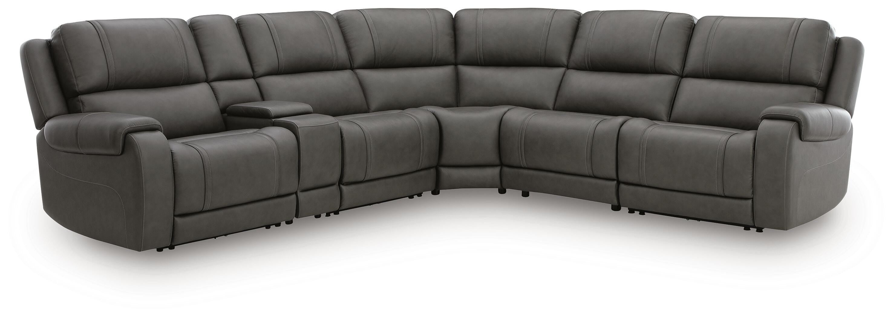 5Z - Pittson 6-Piece Power Reclining Sectional Sofa in Anchor Leather