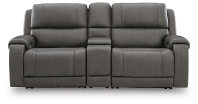 5Z - Pittson 3-Piece Power Reclining Sectional Loveseat with Console in Anchor Leather