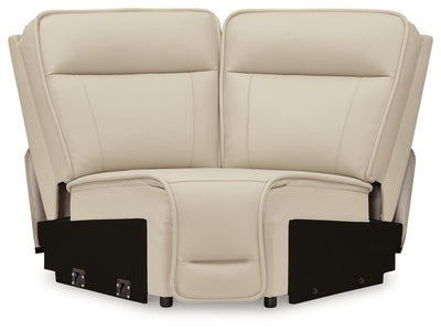 Double Deal 6-Piece Power Reclining Sectional in Almond Leather