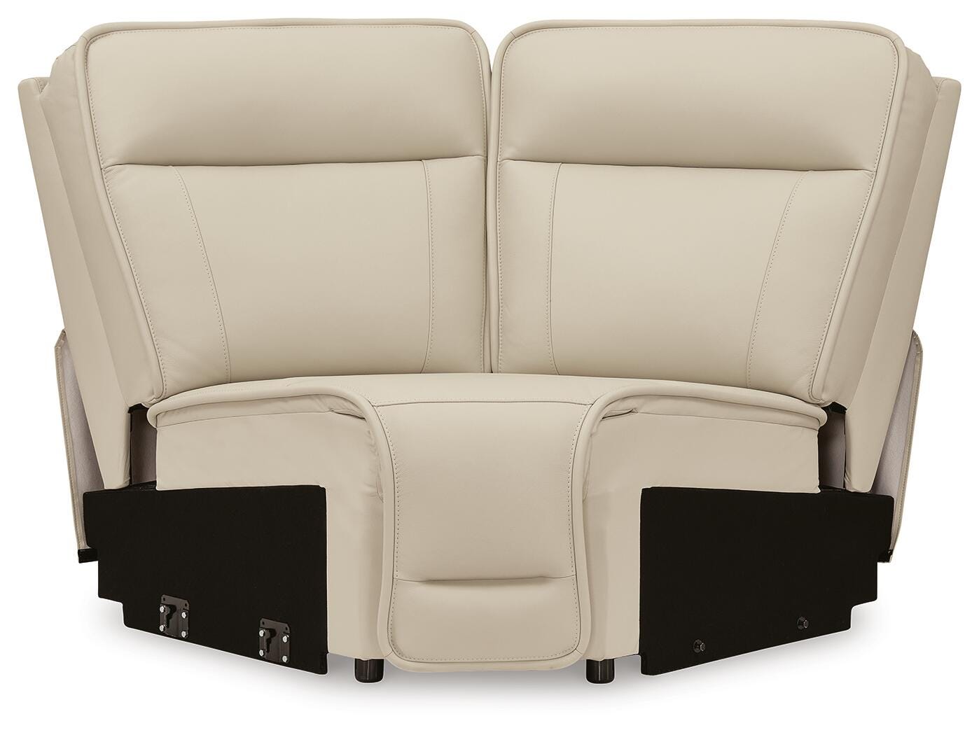Double Deal 5-Piece Power Reclining Sectional in Almond Leather