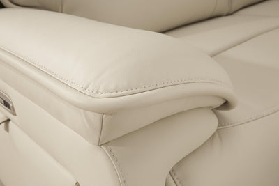 Double Deal 3-Piece Power Reclining Sofa Sectional in Almond Leather