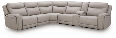 Gravier 6-Piece Power Reclining Sectional with Storage Console in Gray