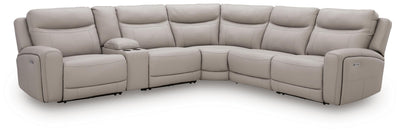 Gravier 6-Piece Power Reclining Sectional with Storage Console in Gray