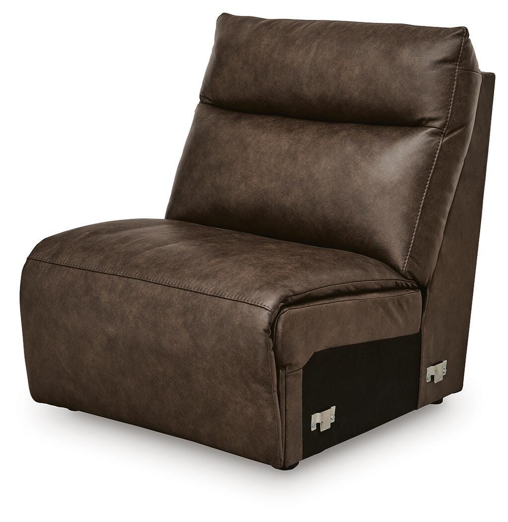 ModZ 7-Piece Power Reclining Sectional with Audio Consoles in Chocolate
