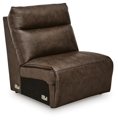 ModZ 6-Piece Power Reclining Sectional w/ Audio Console in Chocolate
