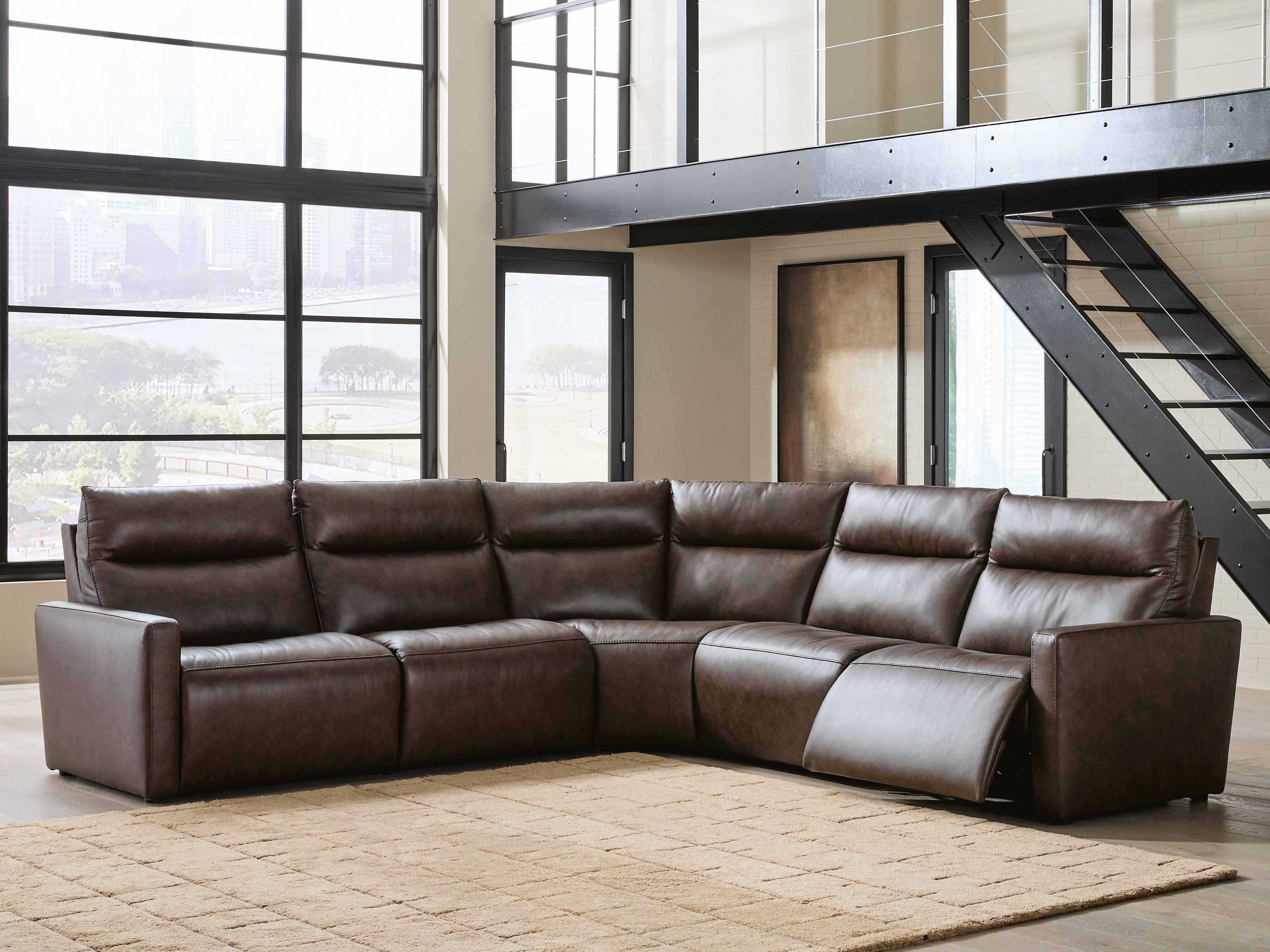ModZ 5-Piece Power Reclining Sectional Sofa in Chocolate