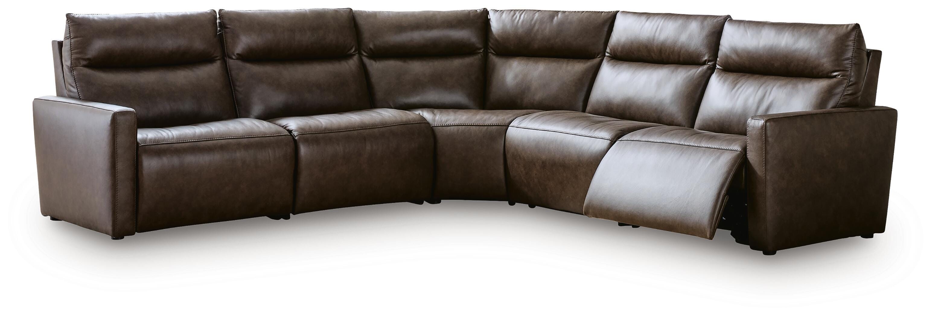 ModZ 5-Piece Power Reclining Sectional Sofa in Chocolate