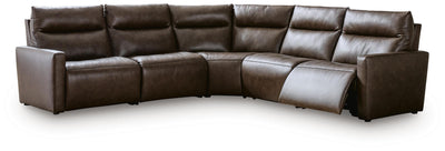 ModZ 5-Piece Power Reclining Sectional Sofa in Chocolate