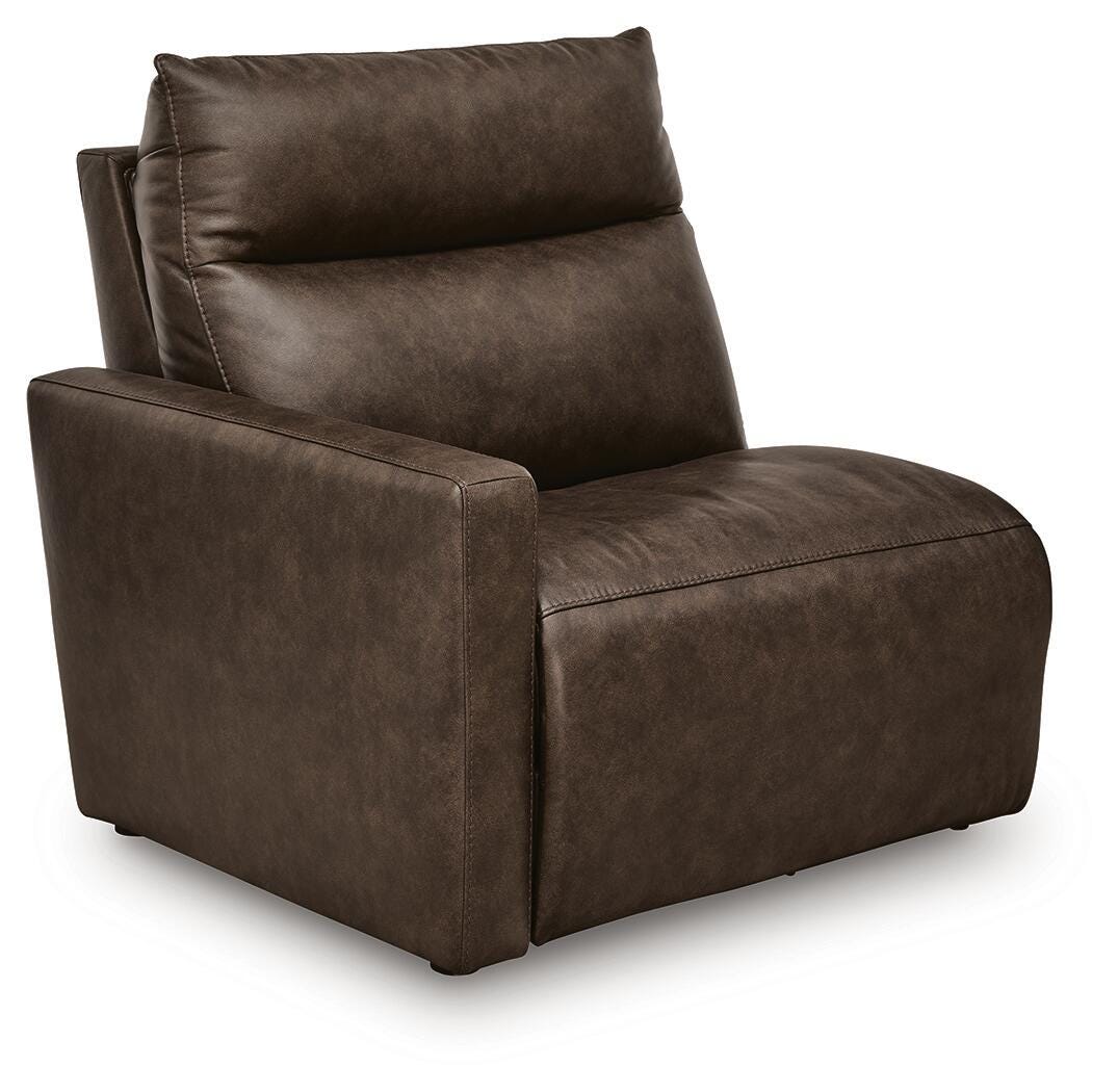 ModZ 7-Piece Power Reclining Sectional with Audio Consoles in Chocolate