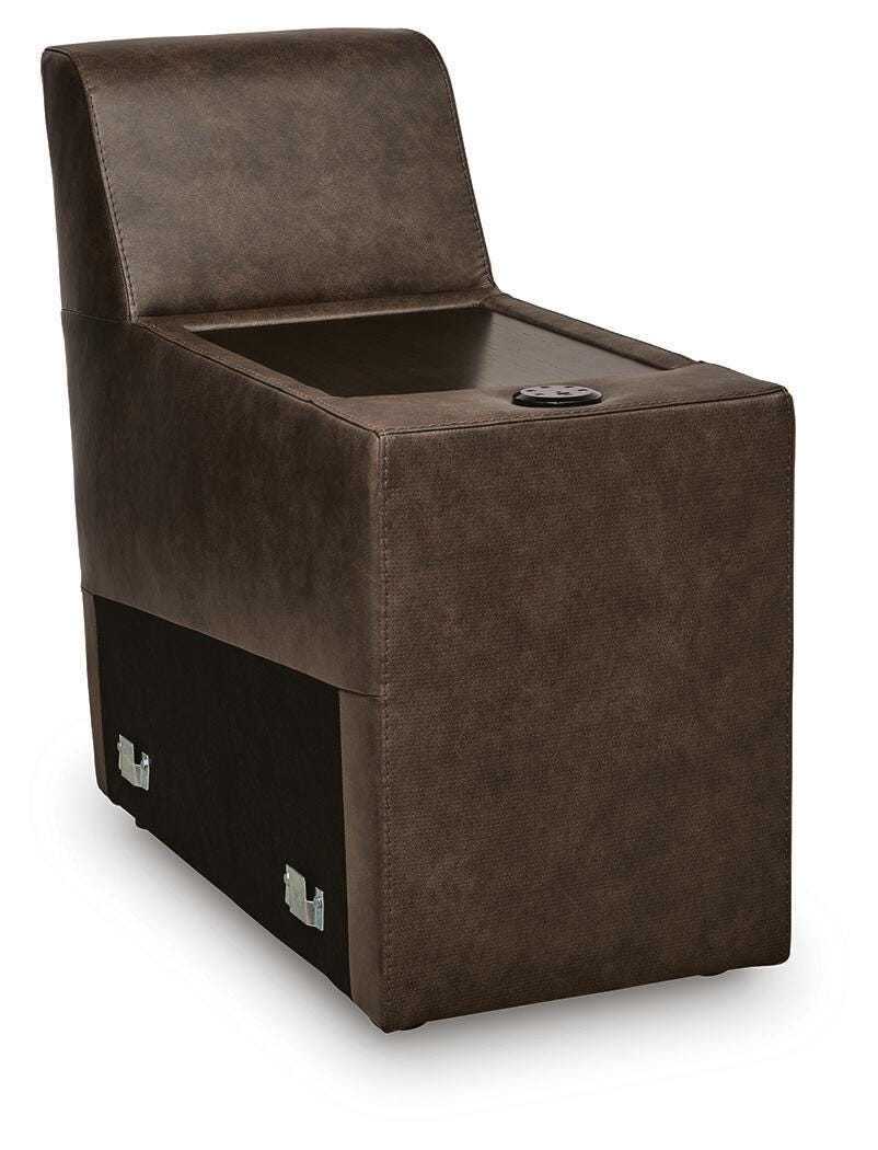 ModZ 6-Piece Power Reclining Sectional with Audio Console in Chocolate