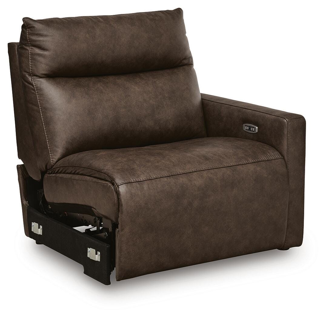 ModZ 6-Piece Power Reclining Sectional w/ Audio Console in Chocolate