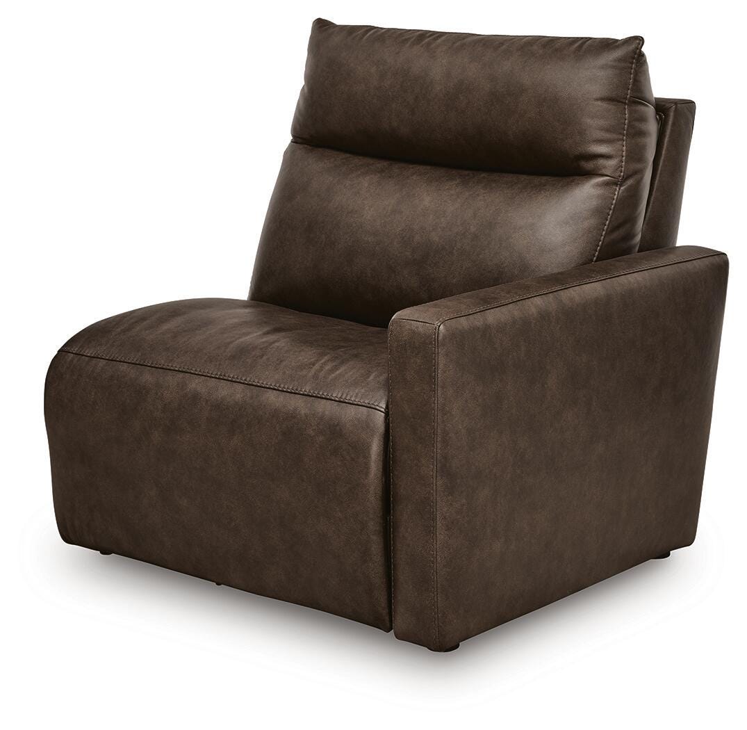 ModZ 7-Piece Power Reclining Sectional with Audio Consoles in Chocolate