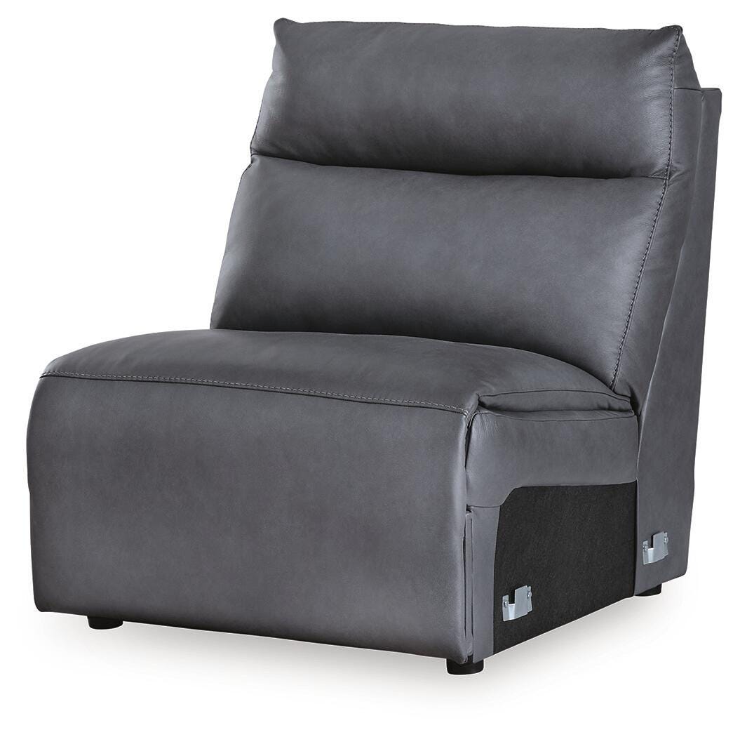 ModZ 7-Piece Power Reclining Sectional with Audio Consoles in Blue