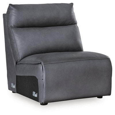 ModZ 7-Piece Power Reclining Sectional with Audio Consoles in Blue