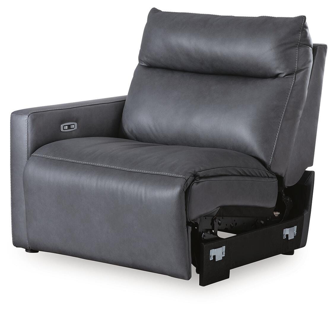 ModZ 7-Piece Power Reclining Sectional with Audio Consoles in Blue