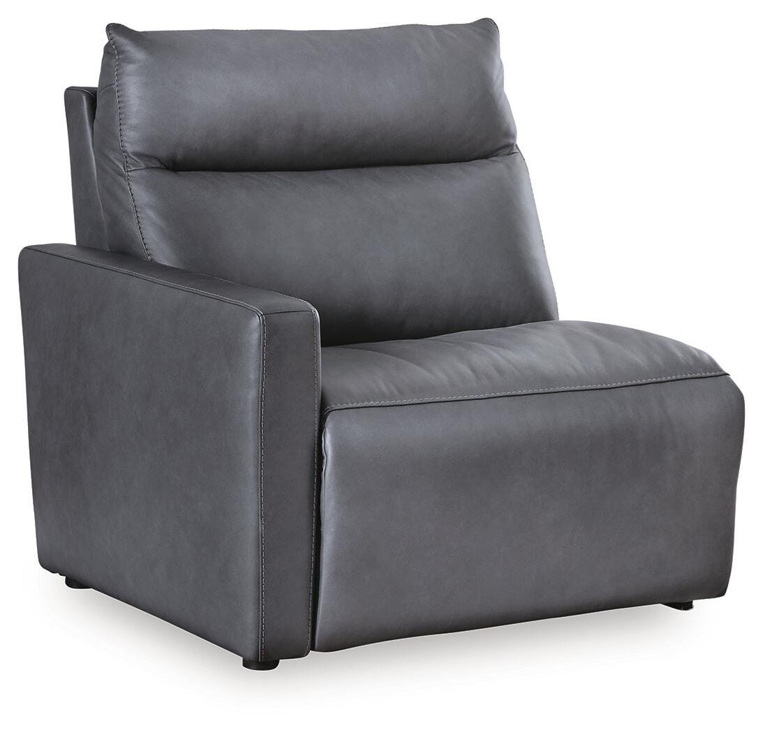 ModZ 6-Piece Power Reclining Sectional with Audio Console in Blue