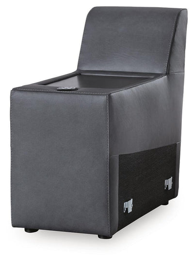 ModZ 7-Piece Power Reclining Sectional with Audio Consoles in Blue