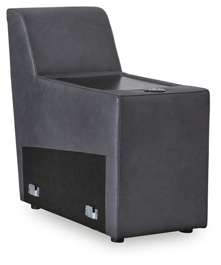 ModZ 7-Piece Power Reclining Sectional with Audio Consoles in Blue