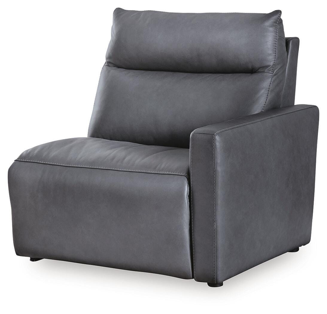 ModZ 6-Piece Power Reclining Sectional with Audio Console in Blue