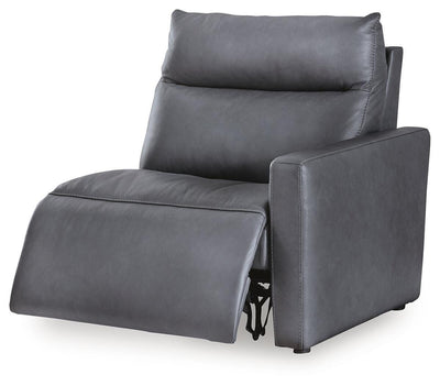 ModZ 6-Piece Power Reclining Sectional with Audio Console in Blue