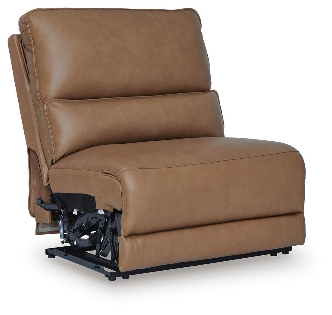 DeepWakes 5-Piece Power Reclining Sectional in Caramel Leather