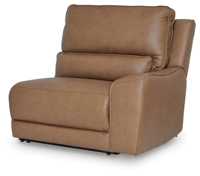 DeepWakes 5-Piece Reclining Sectional with Storage Consoles in Caramel Leather