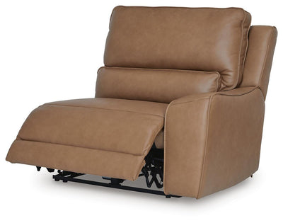 DeepWakes 3-Piece Power Reclining Sectional Sofa in Caramel Leather