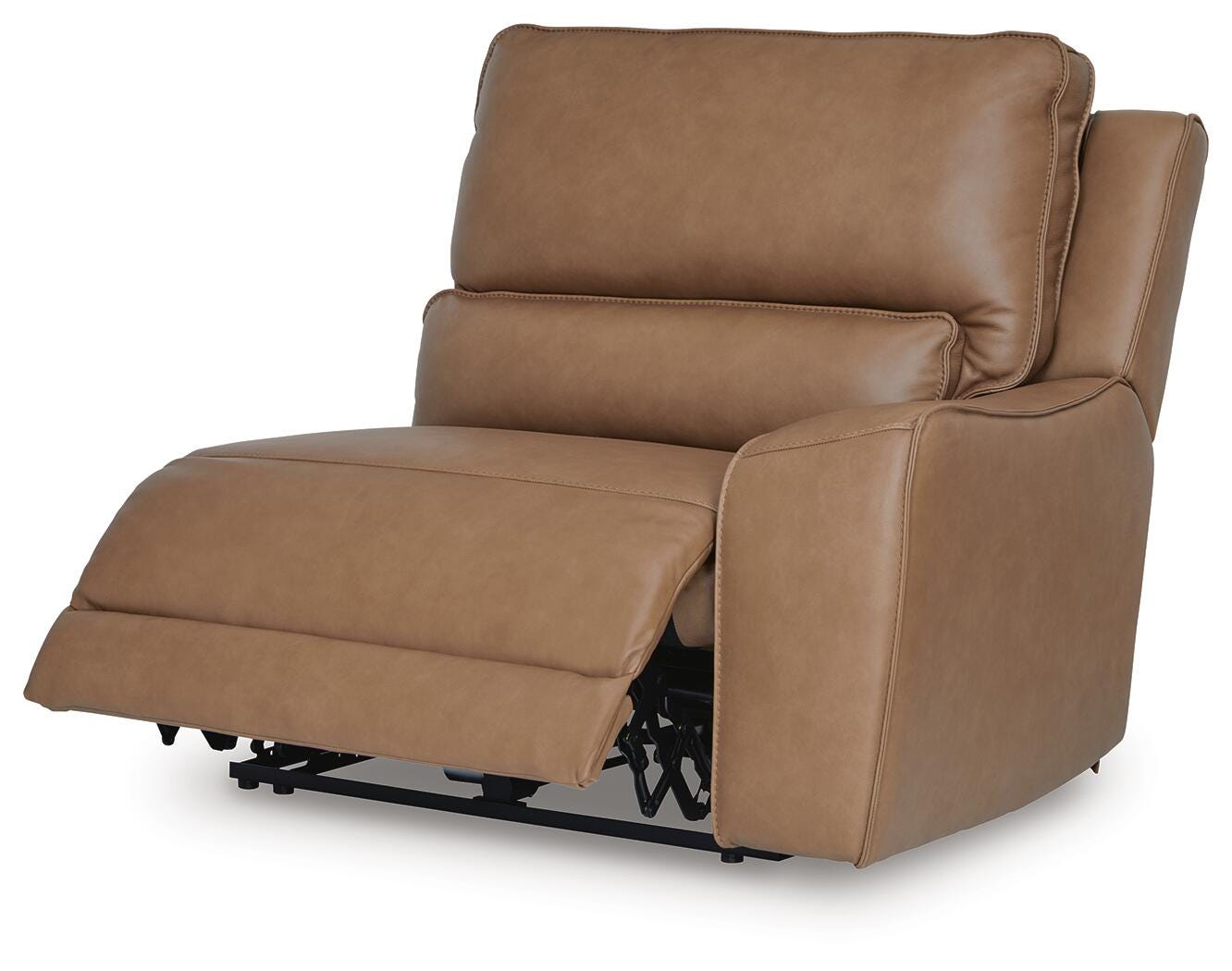 DeepWakes 6-Piece LAF Chaise Power Reclining Sectional in Caramel Leather