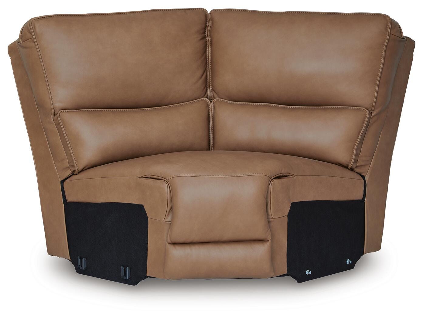 DeepWakes 6-Piece Power Reclining Sectional in Caramel Leather